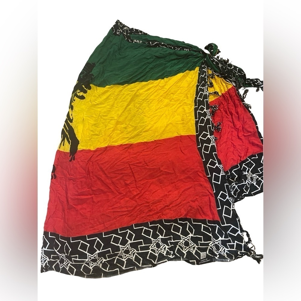 Rasta Reggae Lion Beach Summer Sarong Wrap Cover up (One Size)